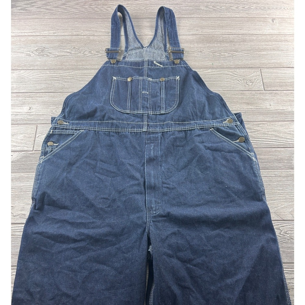 Vintage Roebucks Denim Overalls Indigo Blue Workwear Bibs 1708